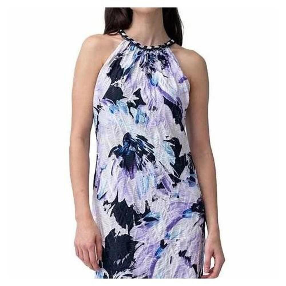 Adrienne Landau Onyx Women's Sleeveless Floral Dress Size XS